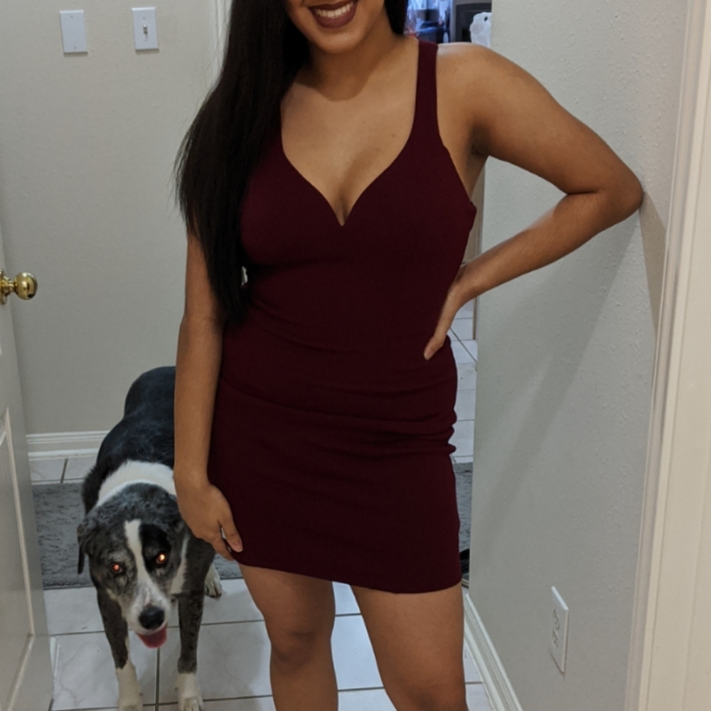Burgundy Sleeveless Dress